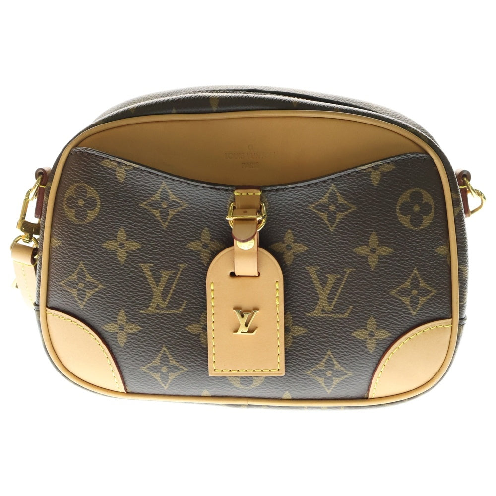 LOUIS VUITTON(ルイヴィトン) モノグラム ドーヴィルミニ ショルダーバッグ ミニバッグ ブラウン レザー×PVC ゴールド金具 M45528