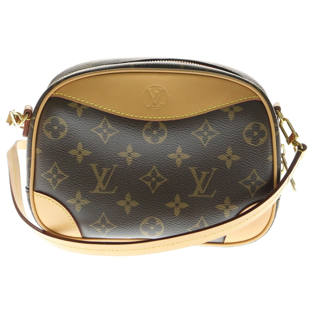 LOUIS VUITTON(ルイヴィトン) モノグラム ドーヴィルミニ ショルダーバッグ ミニバッグ ブラウン レザー×PVC ゴールド金具 M45528