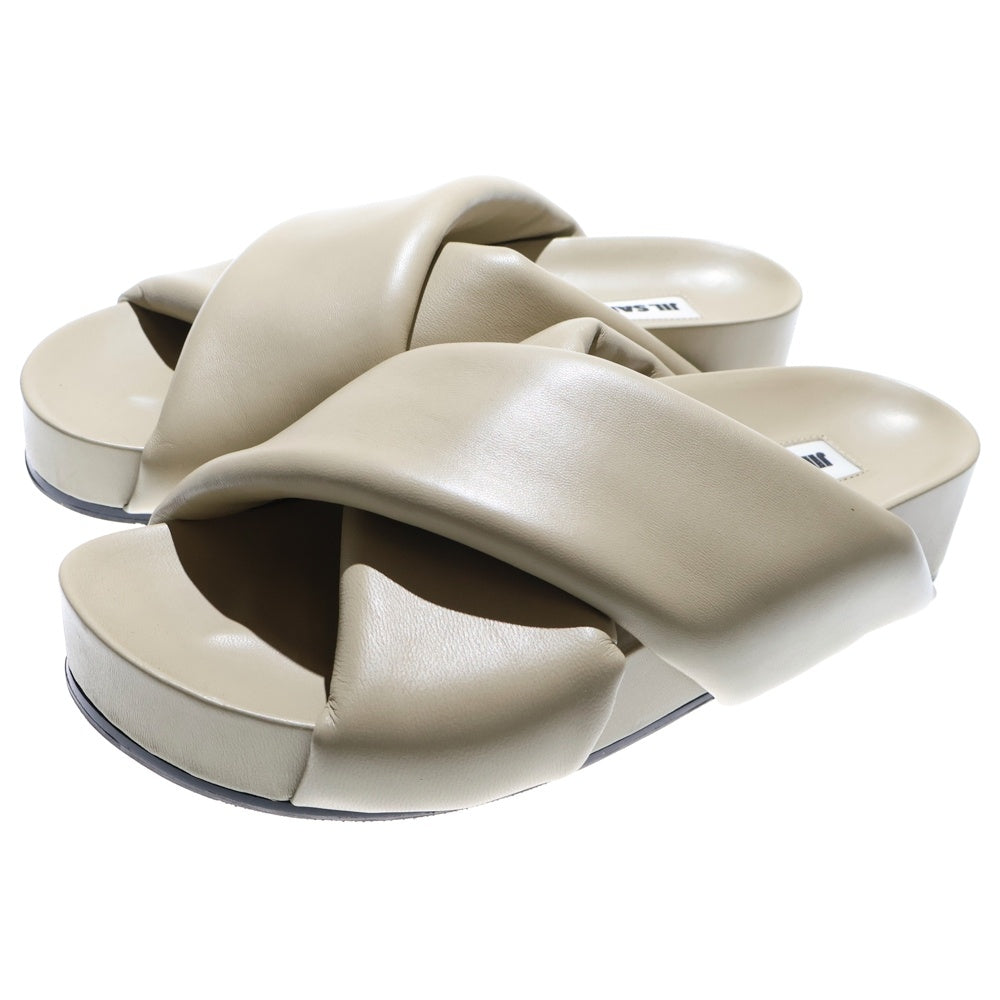 JIL SANDER(ジルサンダー) シアリング スライド サンダル アイボリー レザー 靴