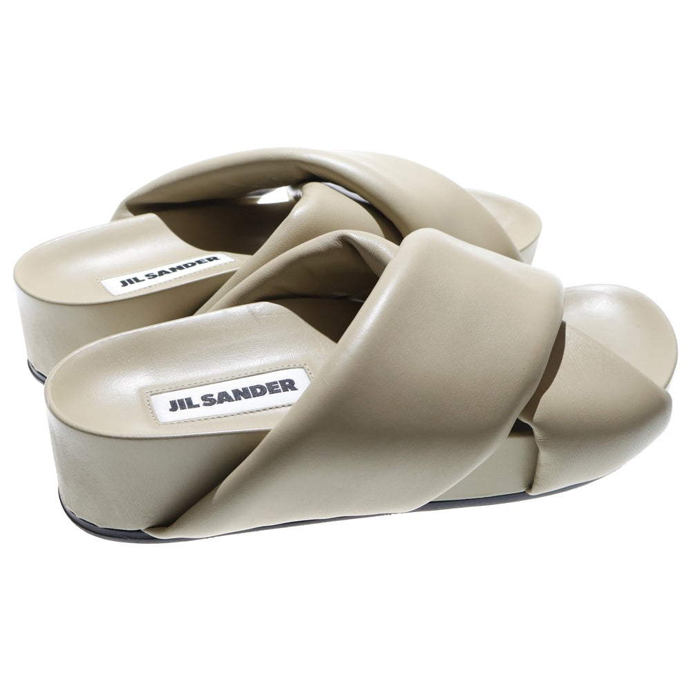 JIL SANDER(ジルサンダー) シアリング スライド サンダル アイボリー レザー 靴