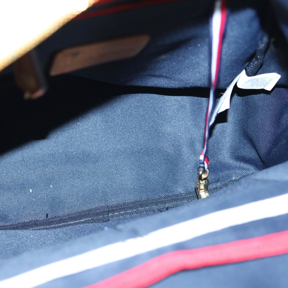 TOMMY HILFIGER(トミーヒルフィガー) リュックサック ミニバッグ バックパック ショルダーバッグ アイボリー×レッド×ネイビー ゴールド金具 キャンバス