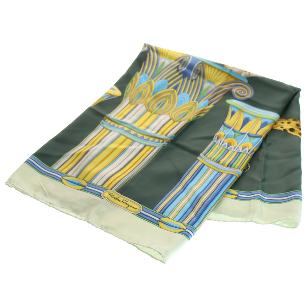 Salvatore Ferragamo(サルヴァトーレ フェラガモ) シルクスカーフ グリーン マルチカラー