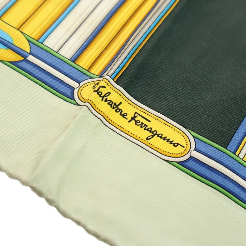 Salvatore Ferragamo(サルヴァトーレ フェラガモ) シルクスカーフ グリーン マルチカラー