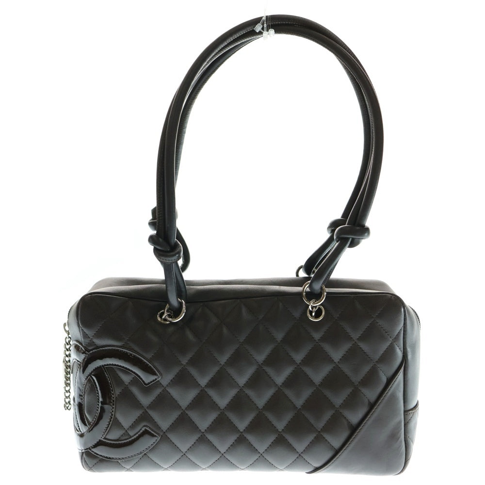 CHANEL(シャネル) カンボンライン ハンドバッグ ブラウン ラムスキン シルバー金具