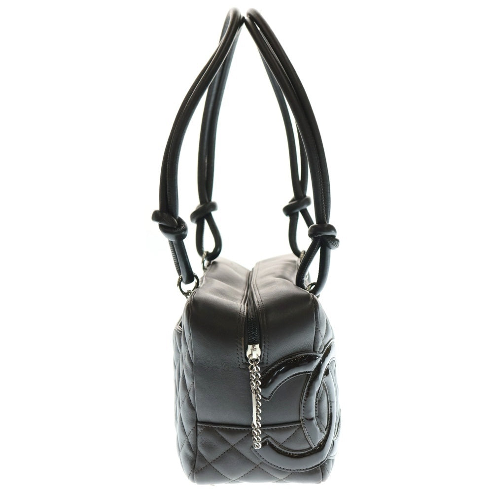 CHANEL(シャネル) カンボンライン ハンドバッグ ブラウン ラムスキン シルバー金具