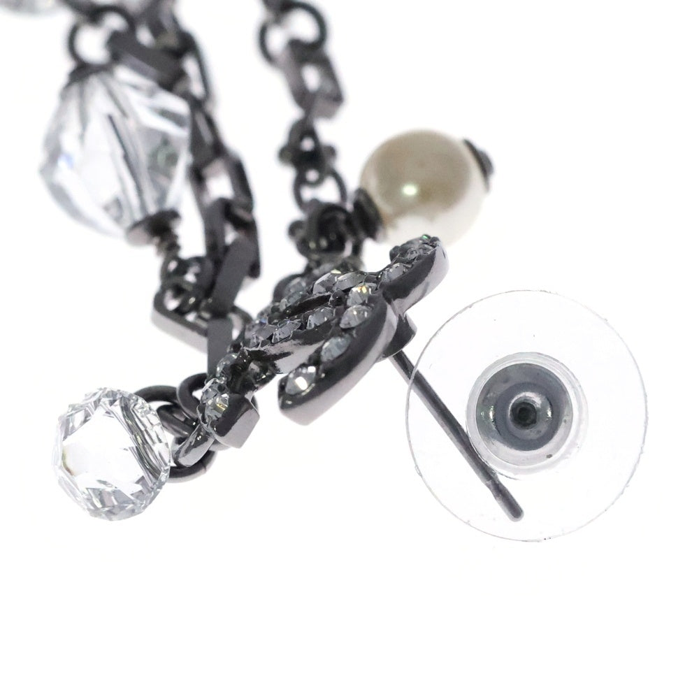 CHANEL(シャネル) ココマーク ラインストーン スイングピアス シルバー C19B