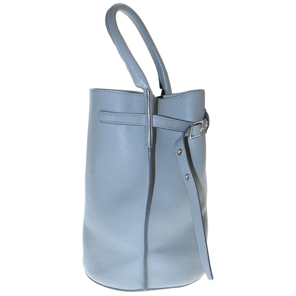 CELINE(セリーヌ) ビックバッグバケット ハンドバッグ シルバー金具 グレー レザー