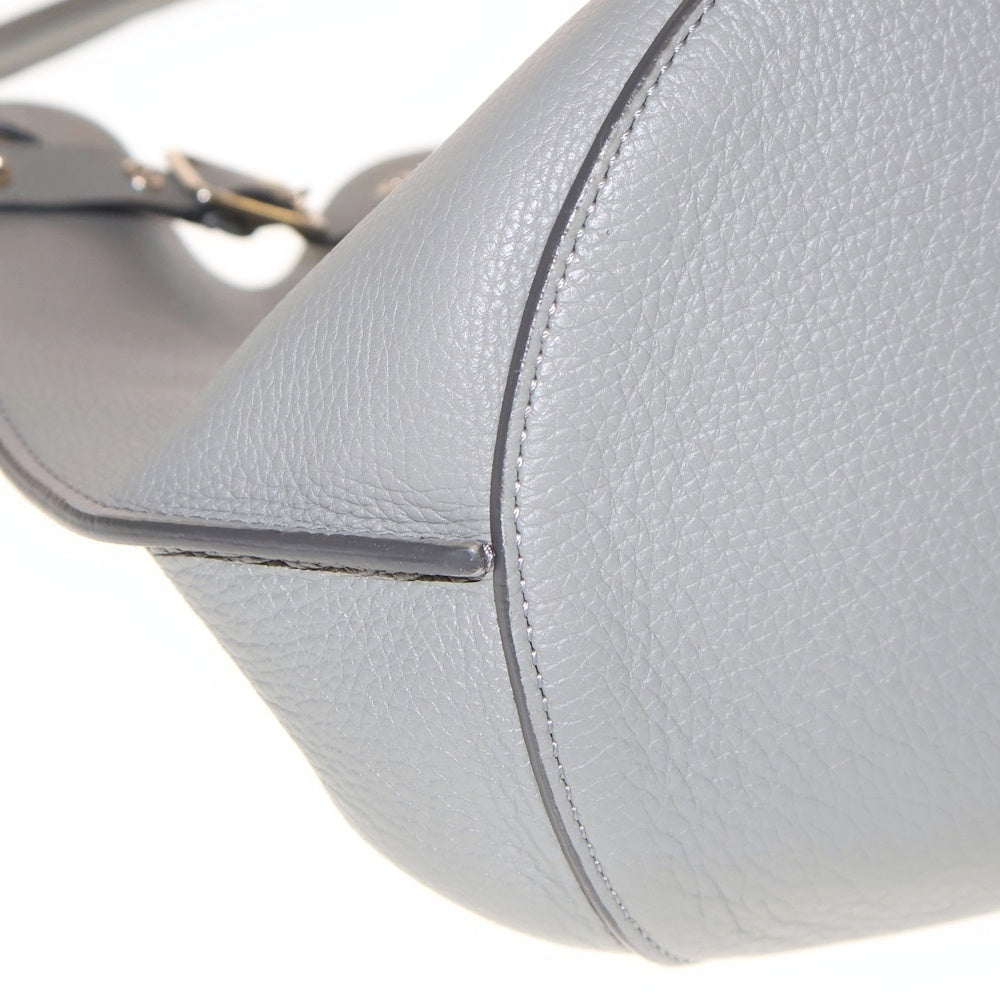 CELINE(セリーヌ) ビックバッグバケット ハンドバッグ シルバー金具 グレー レザー