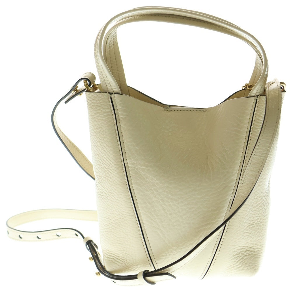 Chloe(クロエ) Spin スピン スモール レザー 2WAY ハンド ショルダーバッグ ゴールド金具 ベージュ