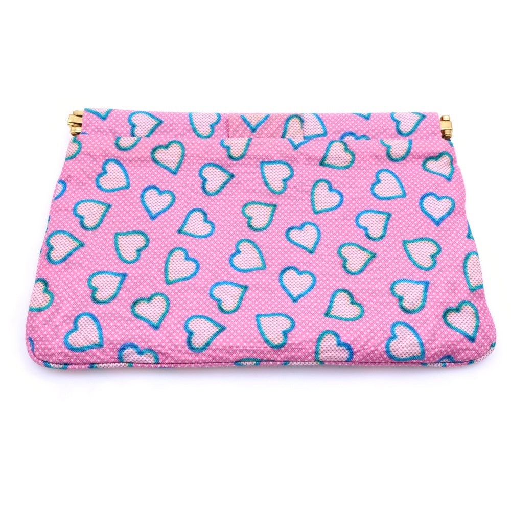 miumiu(ミュウミュウ) ハートモチーフ ポーチ ケース クラッチバッグ セカンドバッグ ピンク ゴールド金具