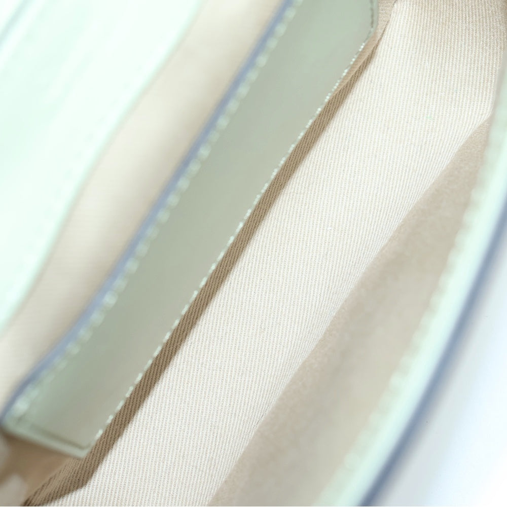 Chloe(クロエ) クロエC ロゴプレート コンビレザー 2WAY ハンド ショルダーバッグ ゴールド金具 ブラウン/ライトグリーン