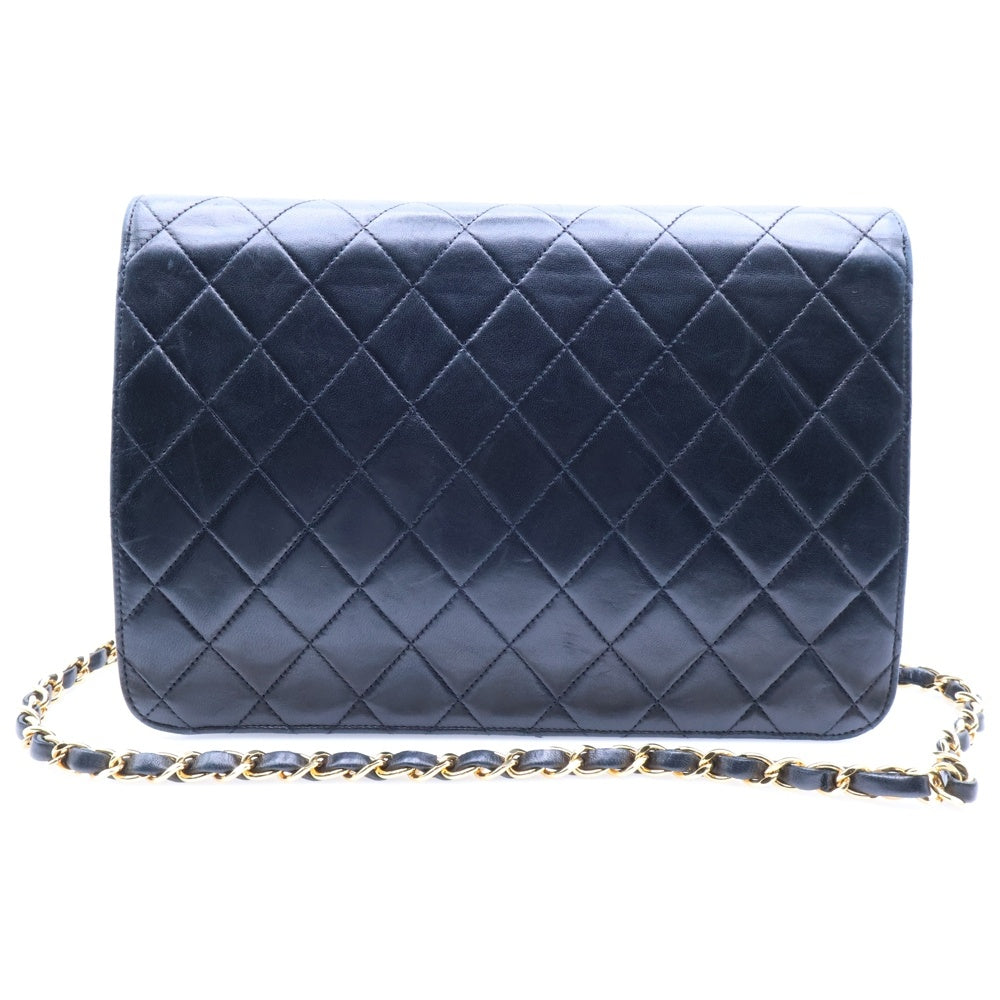 CHANEL(シャネル) マトラッセ チェーンショルダーバッグ プッシュロック ブラック ラムスキン ゴールド金具