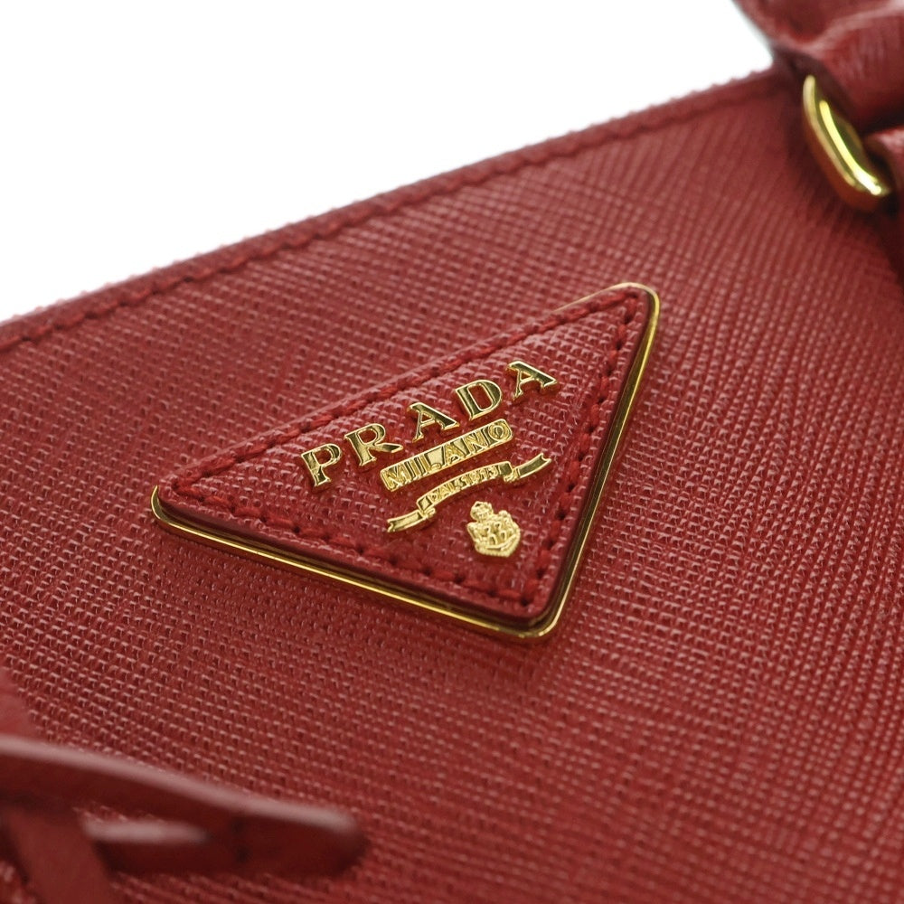PRADA(プラダ) ガレリア サフィアーノ 2wayショルダーバッグ ハンドバッグ レッド レザー 1BA896