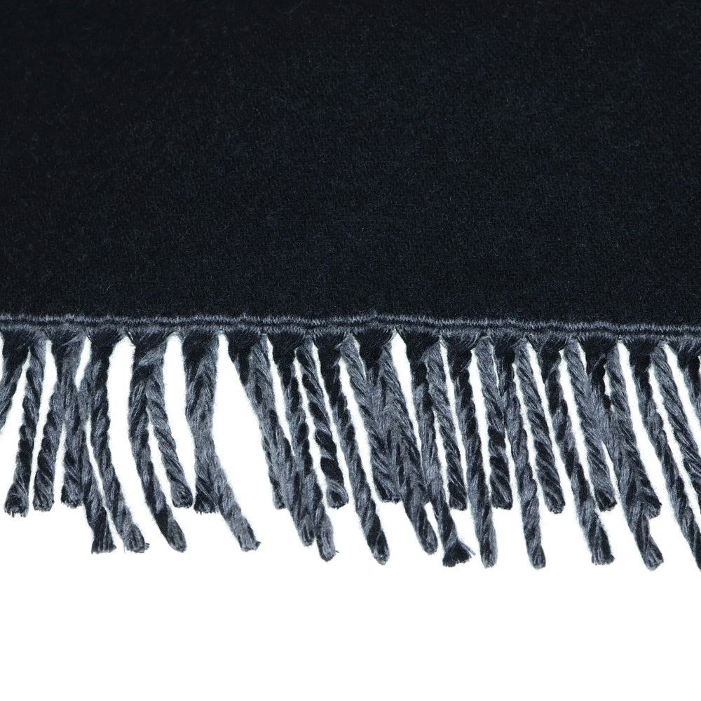 GUCCI(グッチ) インターロッキングG マフラー ブラック×グレー ウール×カシミヤ 715497