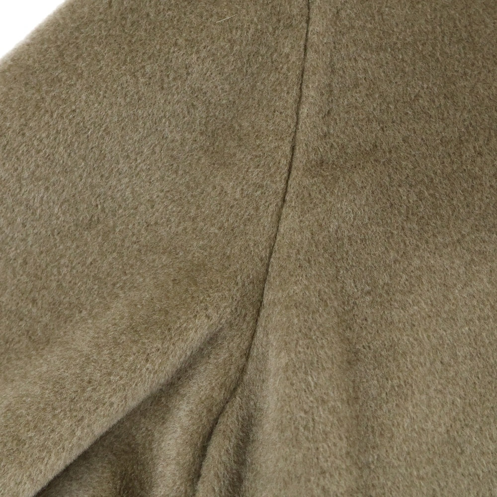 MaxMara(マックスマーラ) カシミヤ混 ウール ファー ステンカラー ロングコート ベージュ レディース