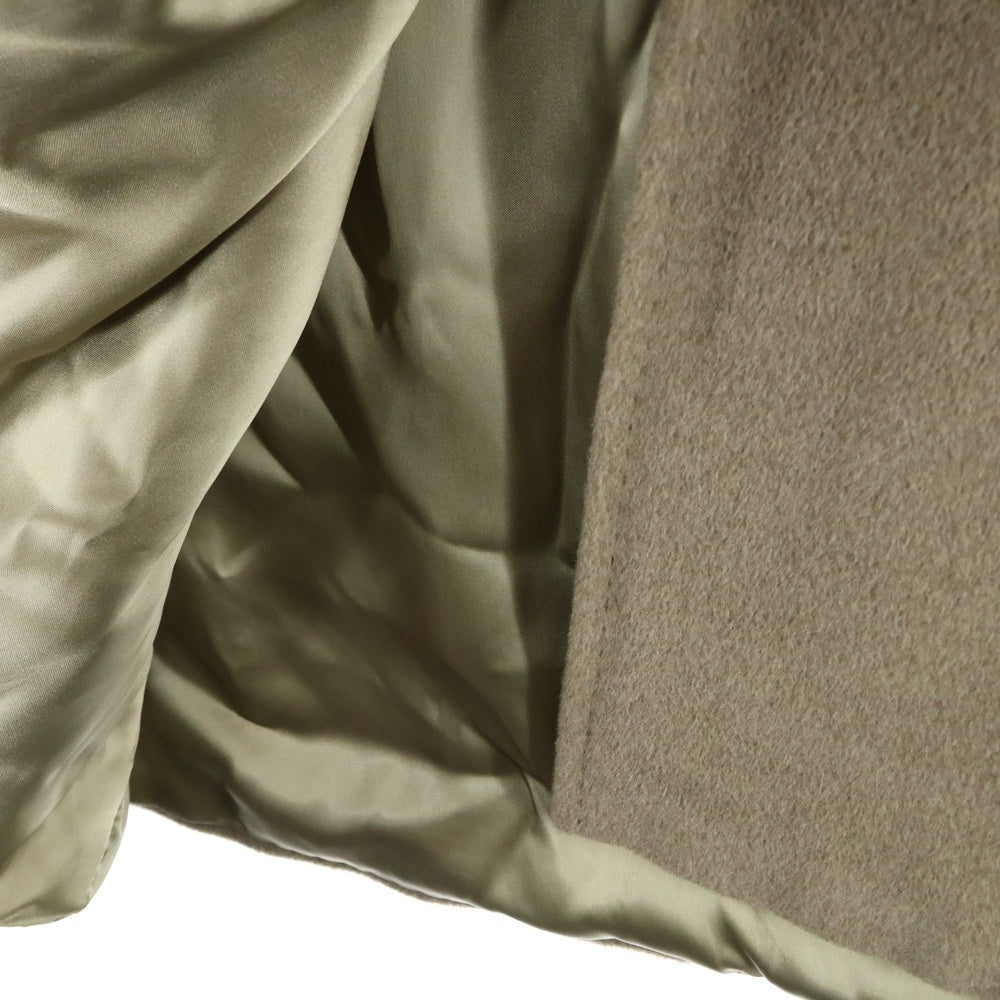 MaxMara(マックスマーラ) カシミヤ混 ウール ファー ステンカラー ロングコート ベージュ レディース