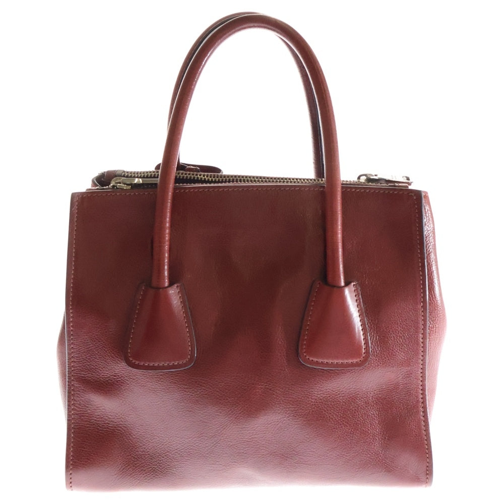 PRADA(プラダ) トライアングルプレート 2WAYレザーショルダー ハンドバッグ ショルダー レッド B2625M