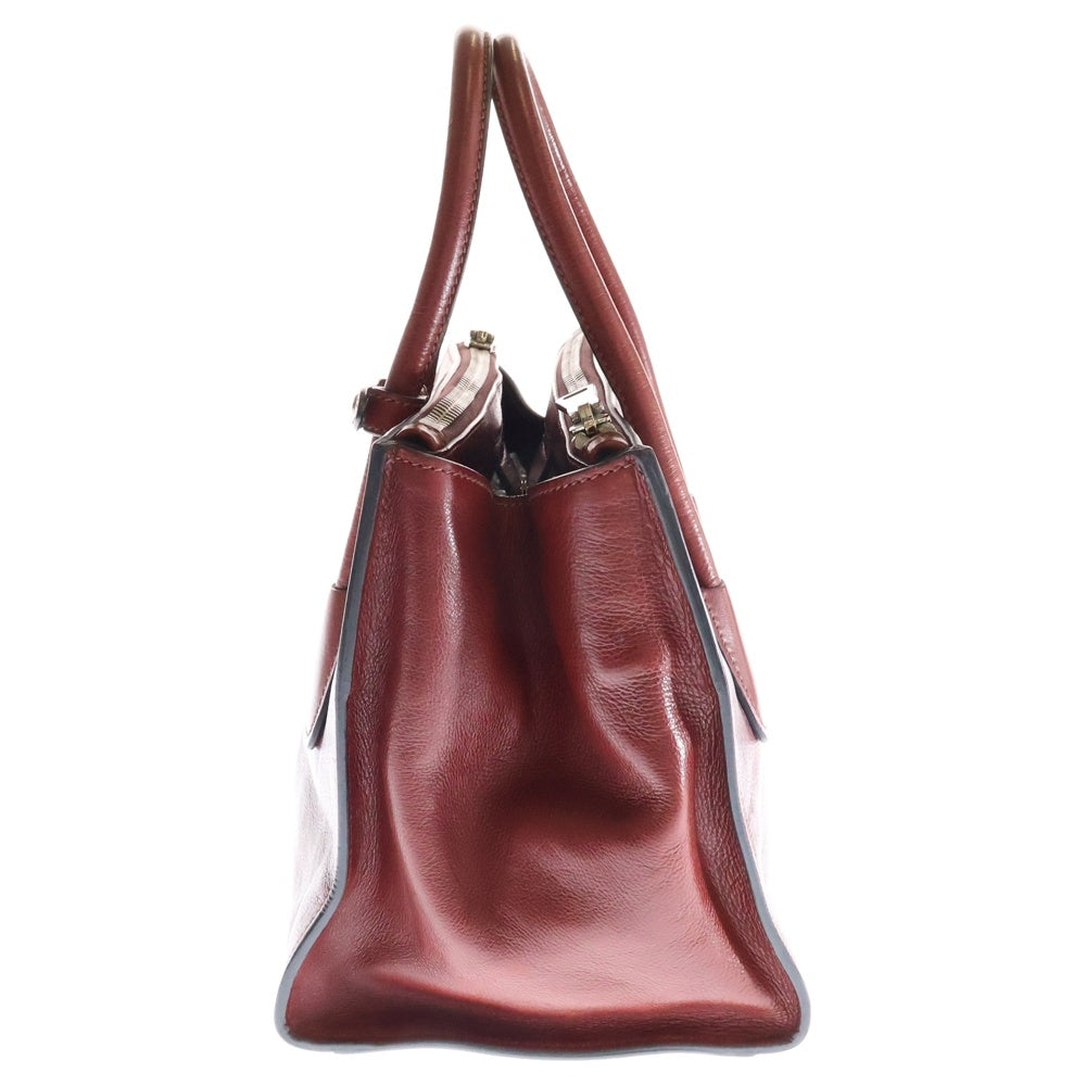 PRADA(プラダ) トライアングルプレート 2WAYレザーショルダー ハンドバッグ ショルダー レッド B2625M