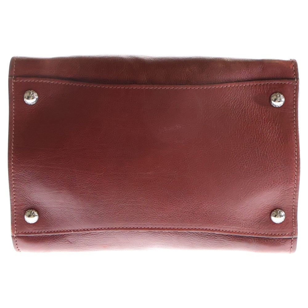 PRADA(プラダ) トライアングルプレート 2WAYレザーショルダー ハンドバッグ ショルダー レッド B2625M