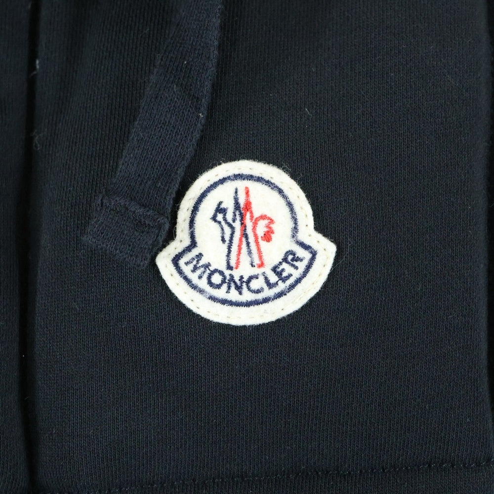 MONCLER(モンクレール) ワッペンロゴ コットン フーデッド ジップアップ ダウンベスト ブラック 220918428100 90054