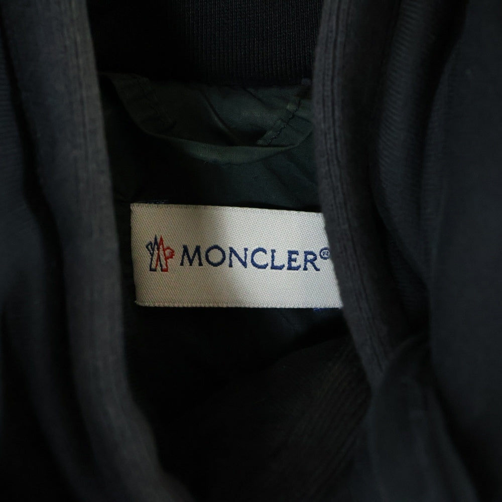 MONCLER(モンクレール) ワッペンロゴ コットン フーデッド ジップアップ ダウンベスト ブラック 220918428100 90054
