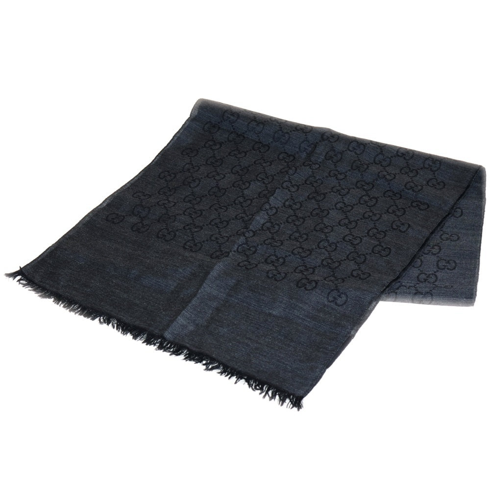 GUCCI(グッチ) GG柄 ストール グレー コットン×シルク