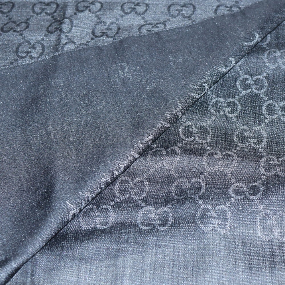 GUCCI(グッチ) GG柄 ストール グレー コットン×シルク
