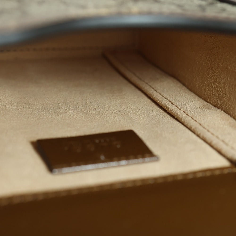 GUCCI(グッチ) GGスプリーム ホースビット ミニ ショルダーバッグ ポシェット ブラウン PVC×レザー