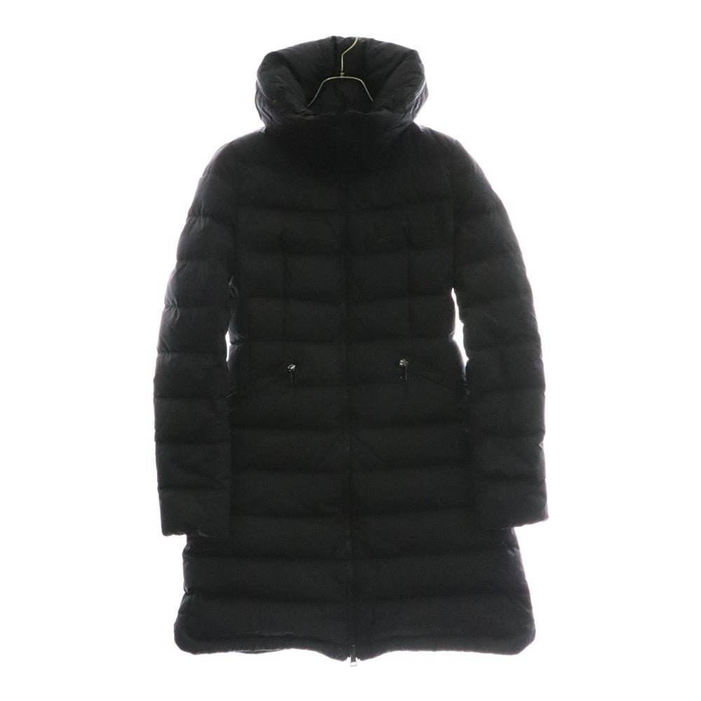 MONCLER(モンクレール) 15AW FLAMMETTE フラメッテ ワッペンロゴ ジップアップ ダウン ロング ジャケット コート ブラック レディース A20934993105 54155