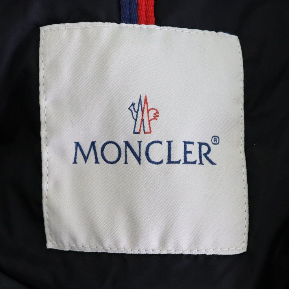 MONCLER(モンクレール) 15AW FLAMMETTE フラメッテ ワッペンロゴ ジップアップ ダウン ロング ジャケット コート ブラック レディース A20934993105 54155
