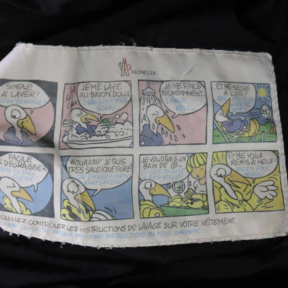 MONCLER(モンクレール) 15AW FLAMMETTE フラメッテ ワッペンロゴ ジップアップ ダウン ロング ジャケット コート ブラック レディース A20934993105 54155