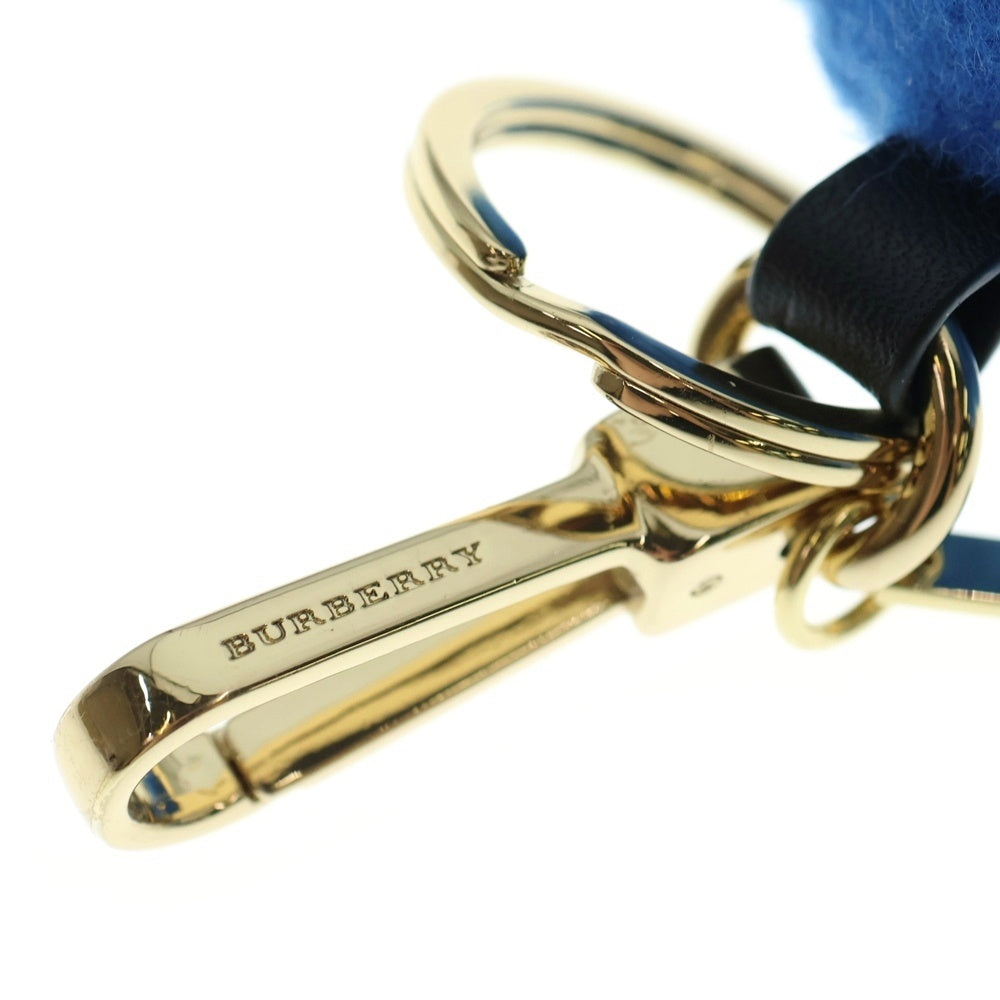 BURBERRY(バーバリー) トーマスベア チャーム ノバチェック柄 テディ キーリング キーホルダー ゴールド金具 ブルー