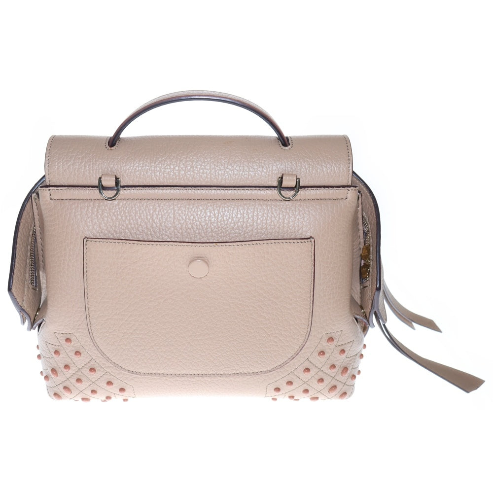 TOD'S(トッズ) WAVE ウェーブ 2WAY レザーショルダーバッグ ハンドバッグ ベージュ