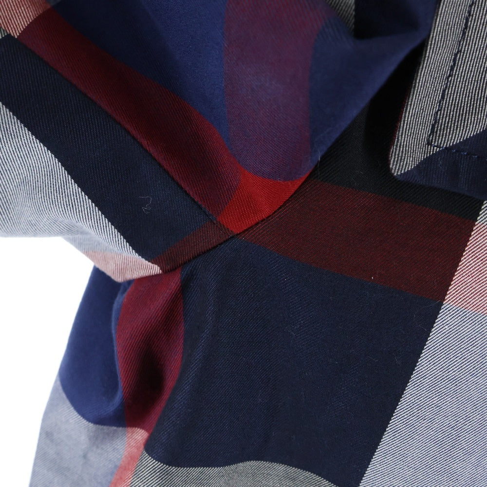 BURBERRY BLACK LABEL(バーバリー ブラックレーベル) チェック総柄 トグルボタン ダッフル コート ネイビー/レッド 51F06-305-26