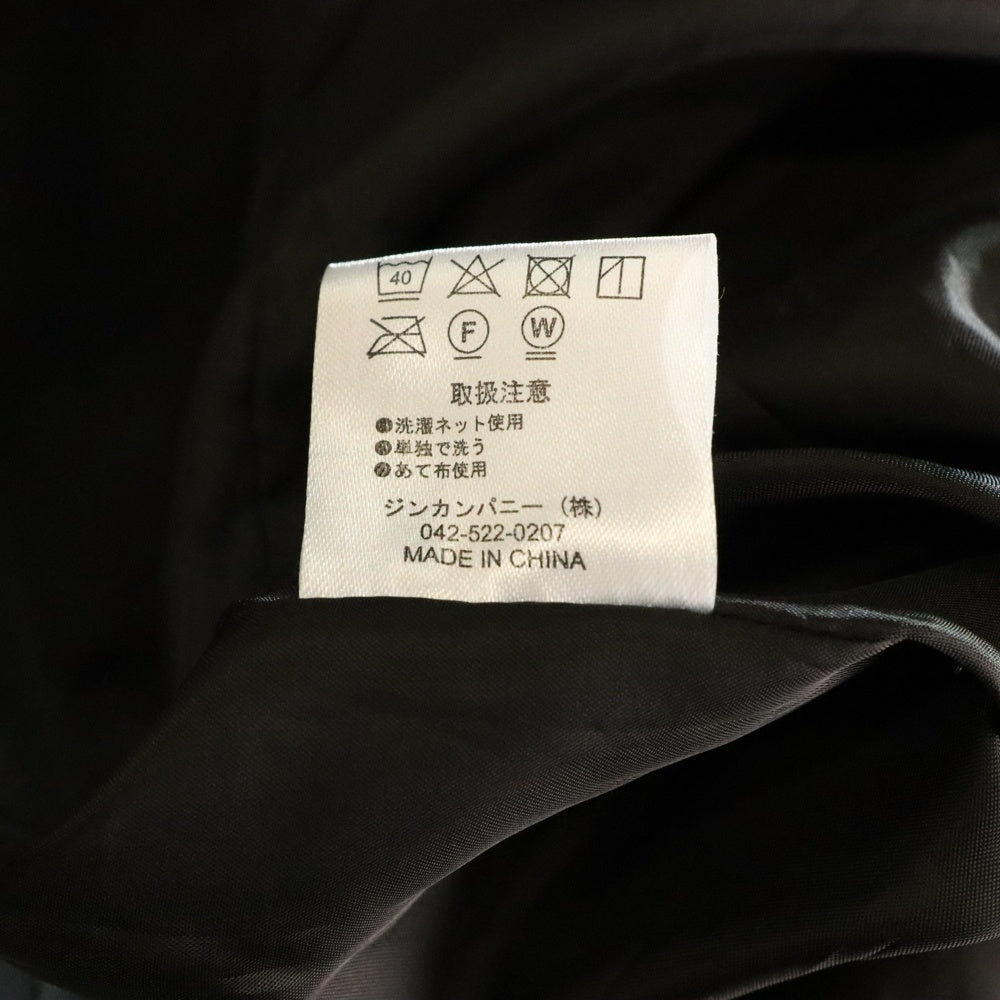 noID(ノーアイディー) フード付きコート レザージャケット ライトブルー ブラック金具 合成皮革