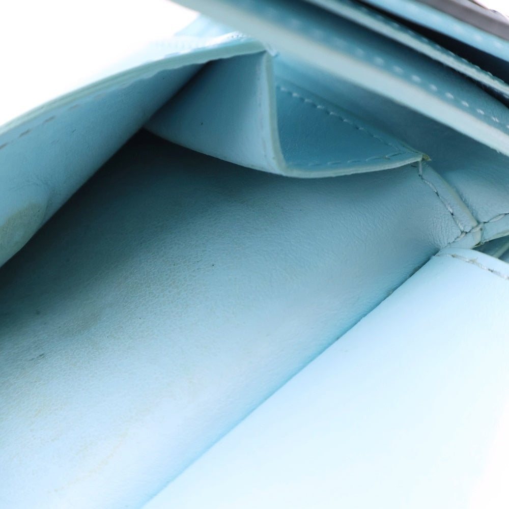 BOTTEGA VENETA(ボッテガヴェネタ) イントレチャート 二つ折り財布 コンパクトウォレット カードケース ダークグリーン×ライトブルー レザー