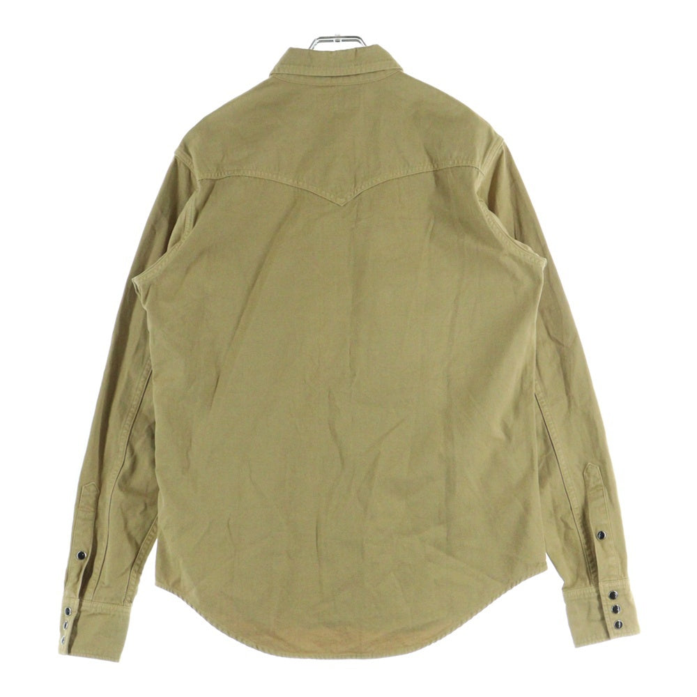 SAINT LAURENT PARIS(サンローランパリ) 20SS ウエスタン スナップボタン コットン 長袖シャツ ベージュ 597059
