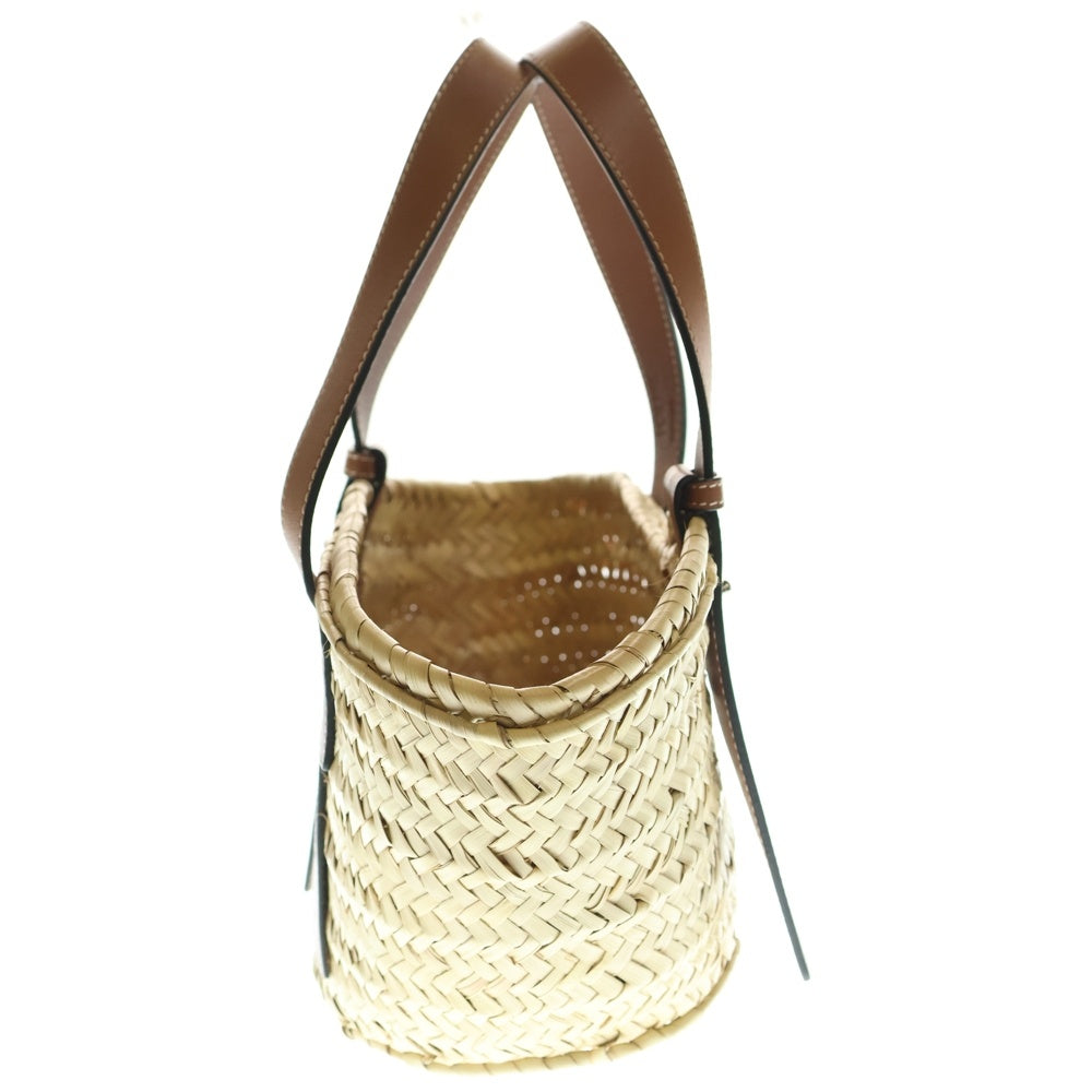 LOEWE(ロエベ) アナグラム バスケットバッグ カゴバッグ ハンドバッグ スモール ラフィア×レザー ブラウン×ベージュ