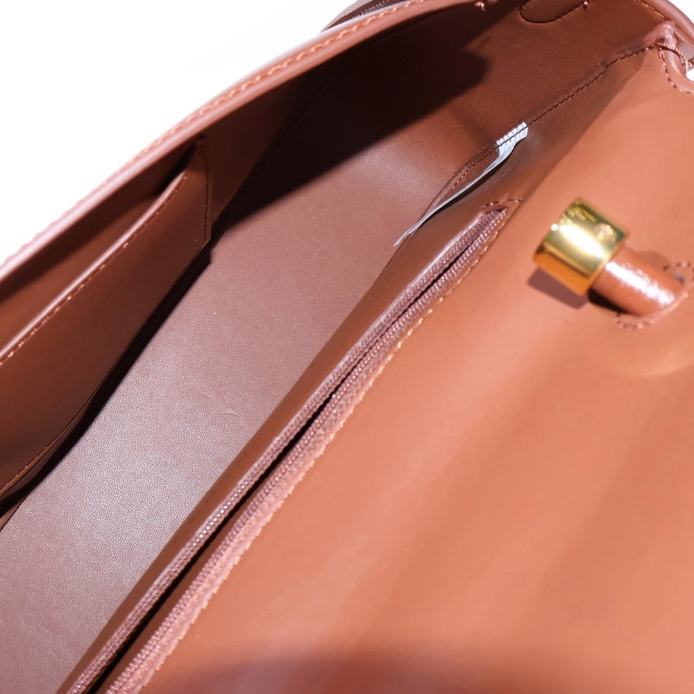 CHARLES&KEITH(チャールズ＆キース) 2WAYハンドバッグ ショルダーバッグ チェーンバッグ ブラウン ゴールド金具 レザー