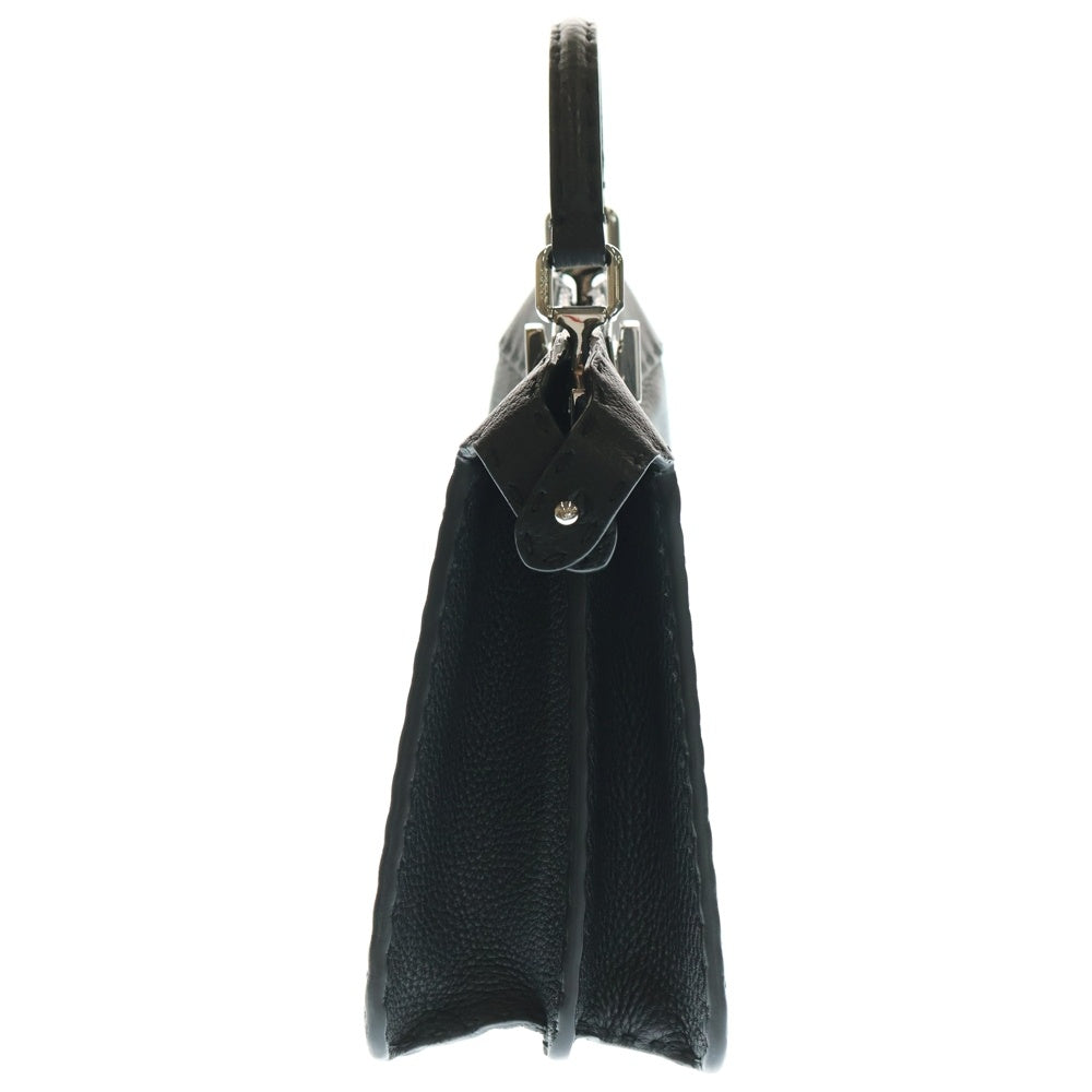 FENDI(フェンディ) セレリア ピーカブー ミニ レザー 2WAY ハンド ショルダーバッグ シルバー金具 ブラック 8BN244