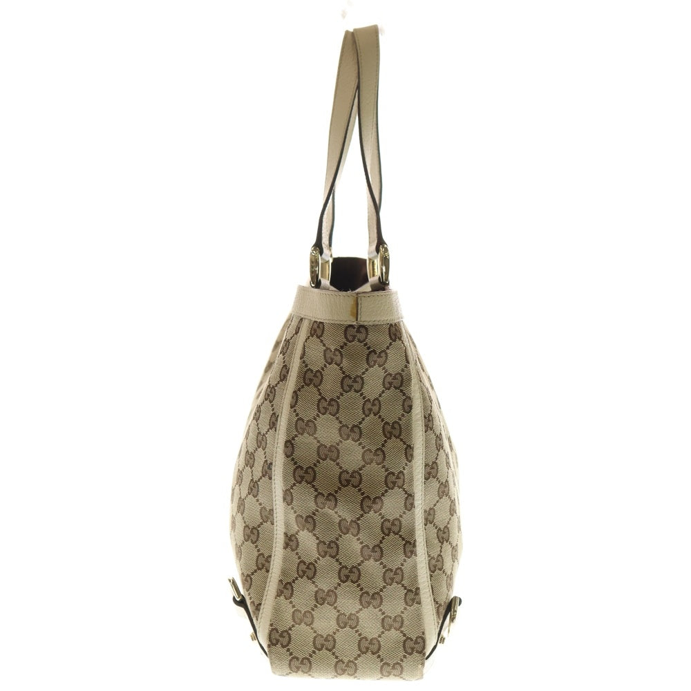 GUCCI(グッチ) GGキャンバス アビー レザー切替トートバッグ ベージュ/アイボリー 141472