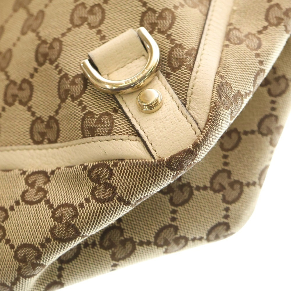 GUCCI(グッチ) GGキャンバス アビー レザー切替トートバッグ ベージュ/アイボリー 141472