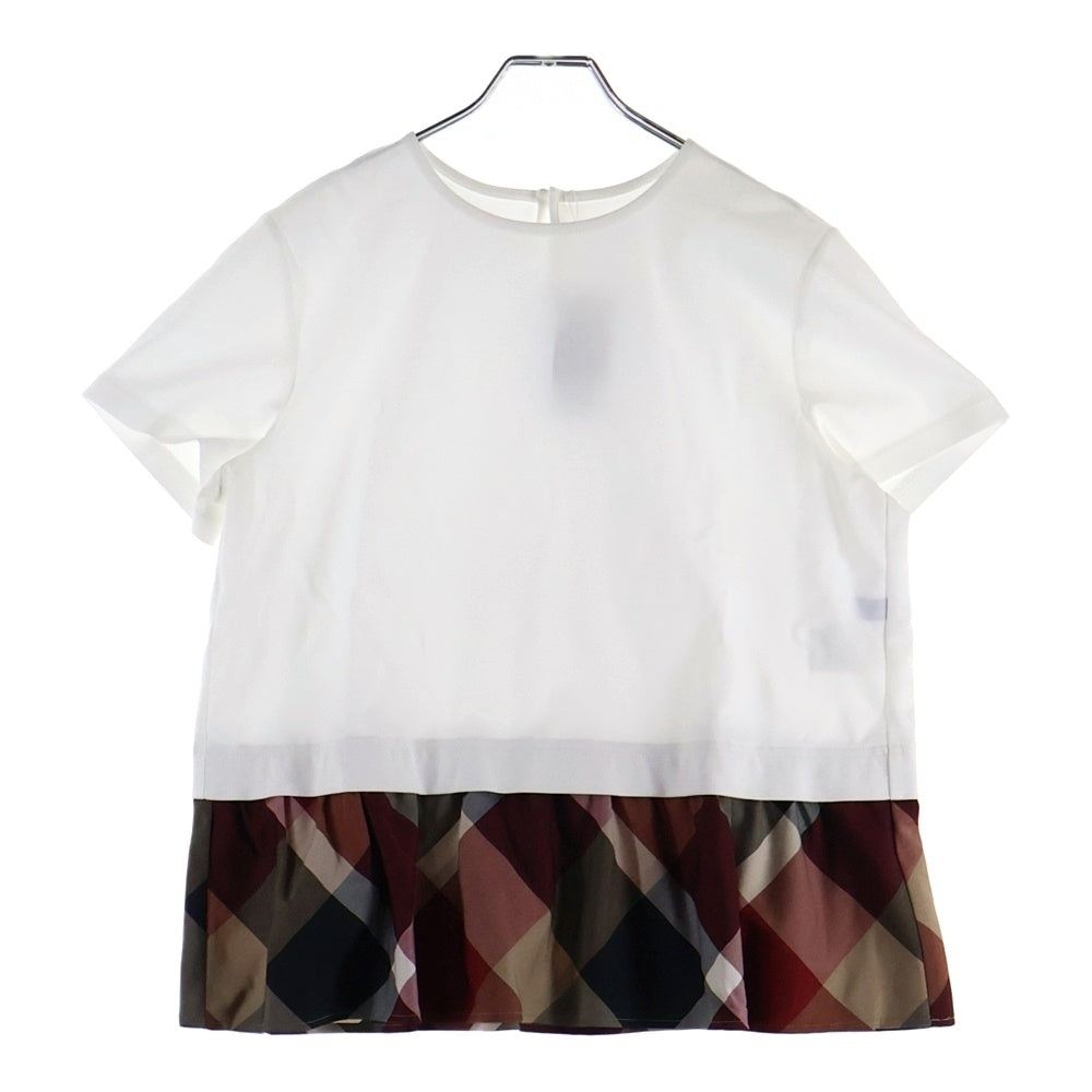 BLUE LABEL CRESTBRIDGE(ブルーレーベルクレストブリッジ) コンパクトクリアーポンチレイヤードライクトップス ホワイト/レッド 半袖 40 レディース