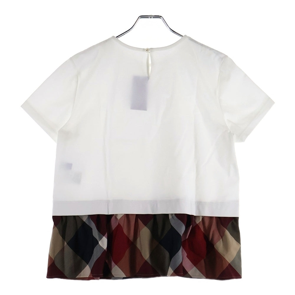 BLUE LABEL CRESTBRIDGE(ブルーレーベルクレストブリッジ) コンパクトクリアーポンチレイヤードライクトップス ホワイト/レッド 半袖 40 レディース