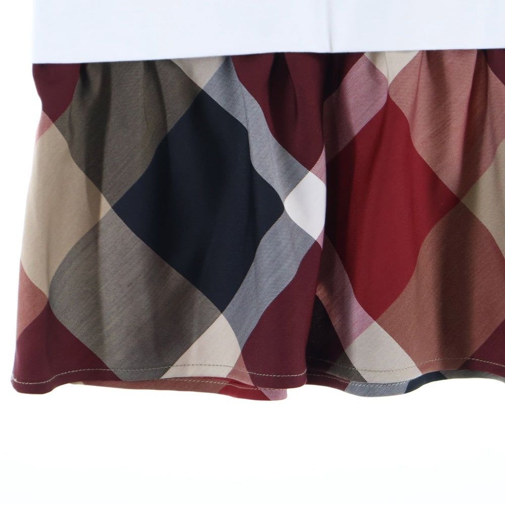 BLUE LABEL CRESTBRIDGE(ブルーレーベルクレストブリッジ) コンパクトクリアーポンチレイヤードライクトップス ホワイト/レッド 半袖 40 レディース