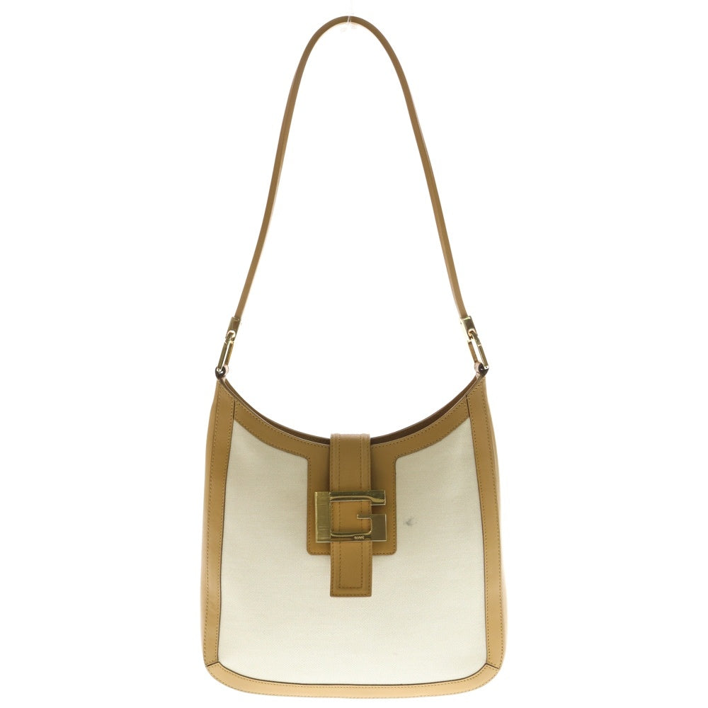 GUCCI(グッチ) GGキャンバス レザー切替キャンバスワンショルダーバッグ ハンドバッグ ブラウン/ベージュ 0014142