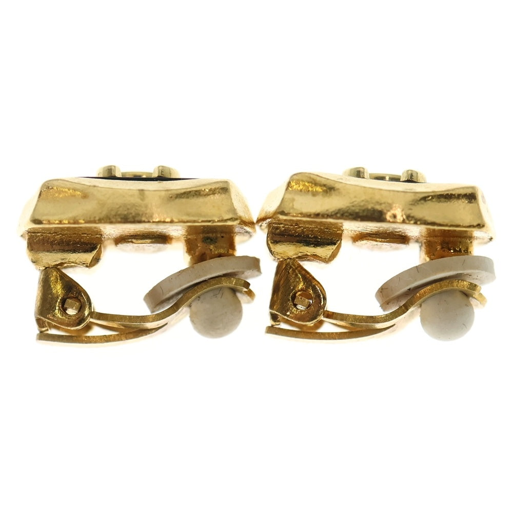 CHANEL(シャネル) ココマーク スクエアイヤリング ゴールド×ブラック GP