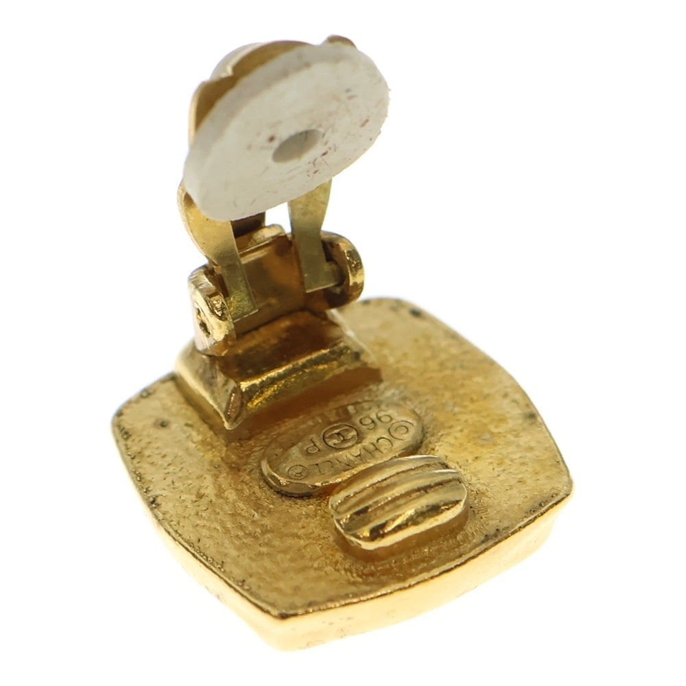 CHANEL(シャネル) ココマーク スクエアイヤリング ゴールド×ブラック GP