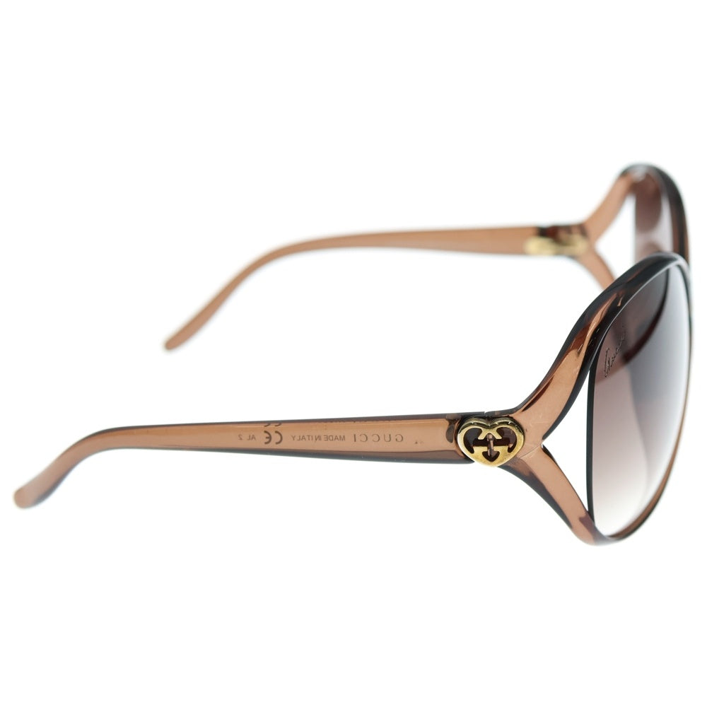 GUCCI(グッチ) インターロッキングG ハート バタフライ オーバルフレーム カラーレンズ サングラス メガネ 眼鏡 アイウェア ブラウン GG3525