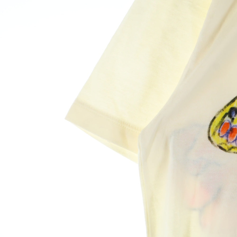 GUCCI(グッチ) ヴィンテージロゴ スネーク フラワー プリント クルーネック 半袖Tシャツ カットソー イエロー 492347
